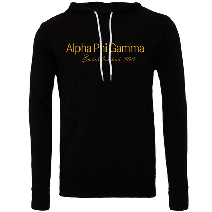 Alpha Phi Gamma Embroidered Printed Name Hooded Sweatshirts