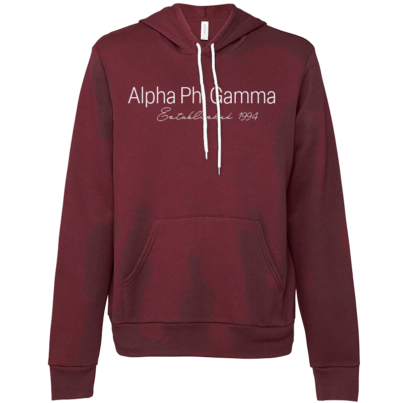 Alpha Phi Gamma Embroidered Printed Name Hooded Sweatshirts