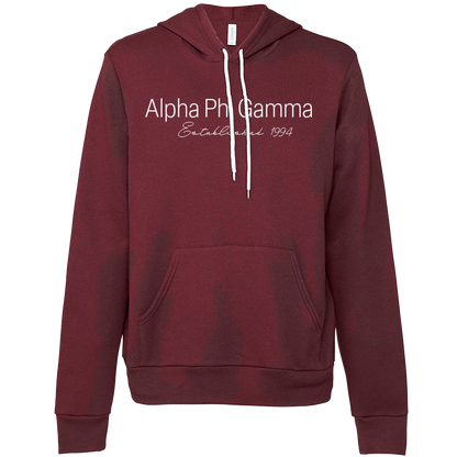 Alpha Phi Gamma Embroidered Printed Name Hooded Sweatshirts