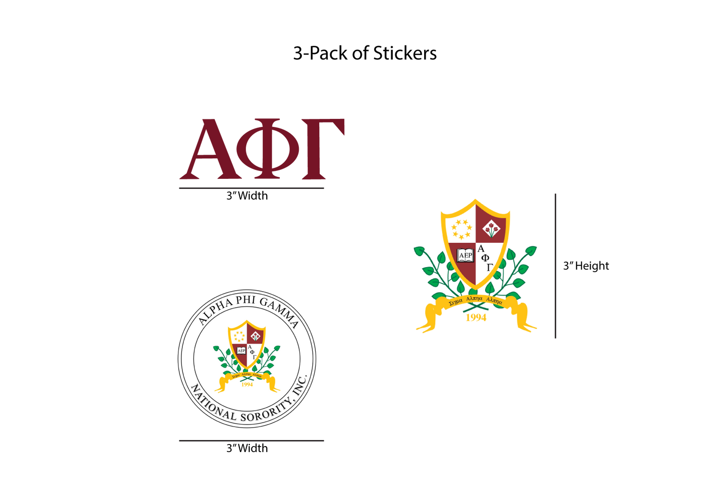 Alpha Phi Gamma Permanent Stickers