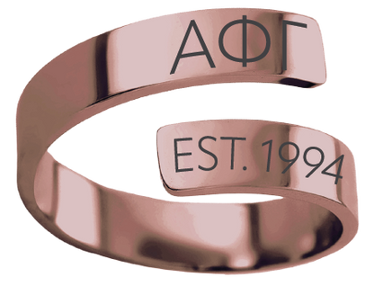 Alpha Phi Gamma Year and Letters Rings