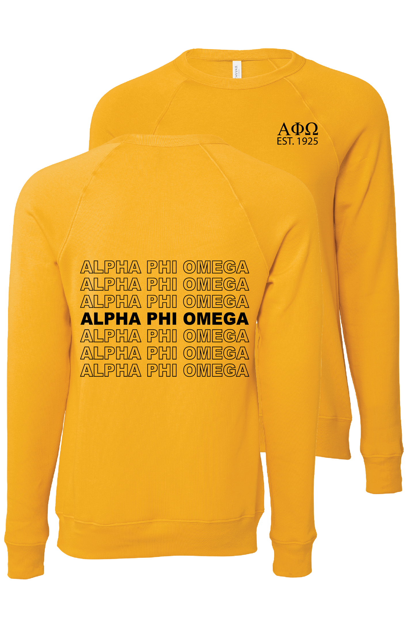 Alpha Phi Omega Repeating Name Crewneck Sweatshirts