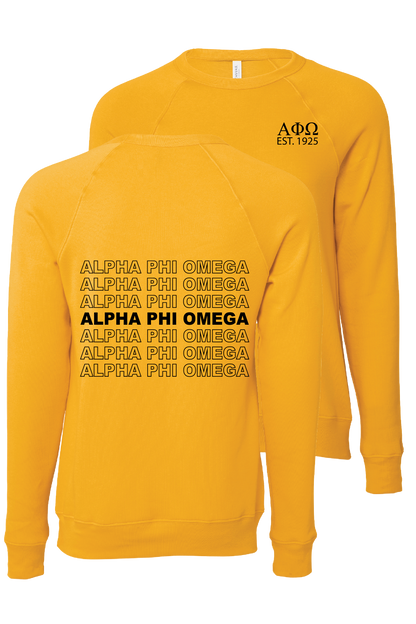 Alpha Phi Omega Repeating Name Crewneck Sweatshirts