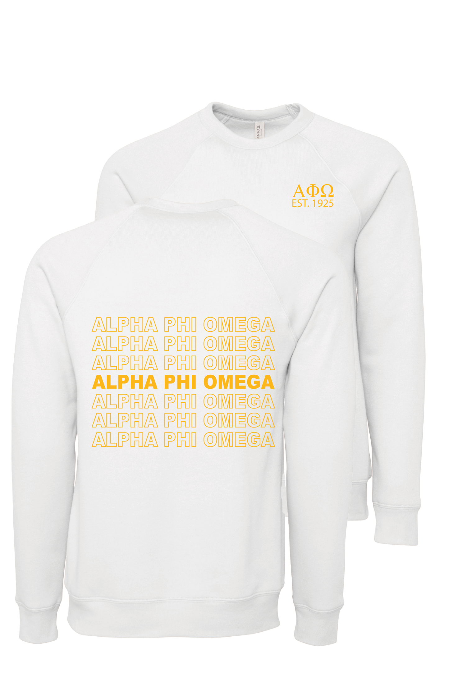 Alpha Phi Omega Repeating Name Crewneck Sweatshirts