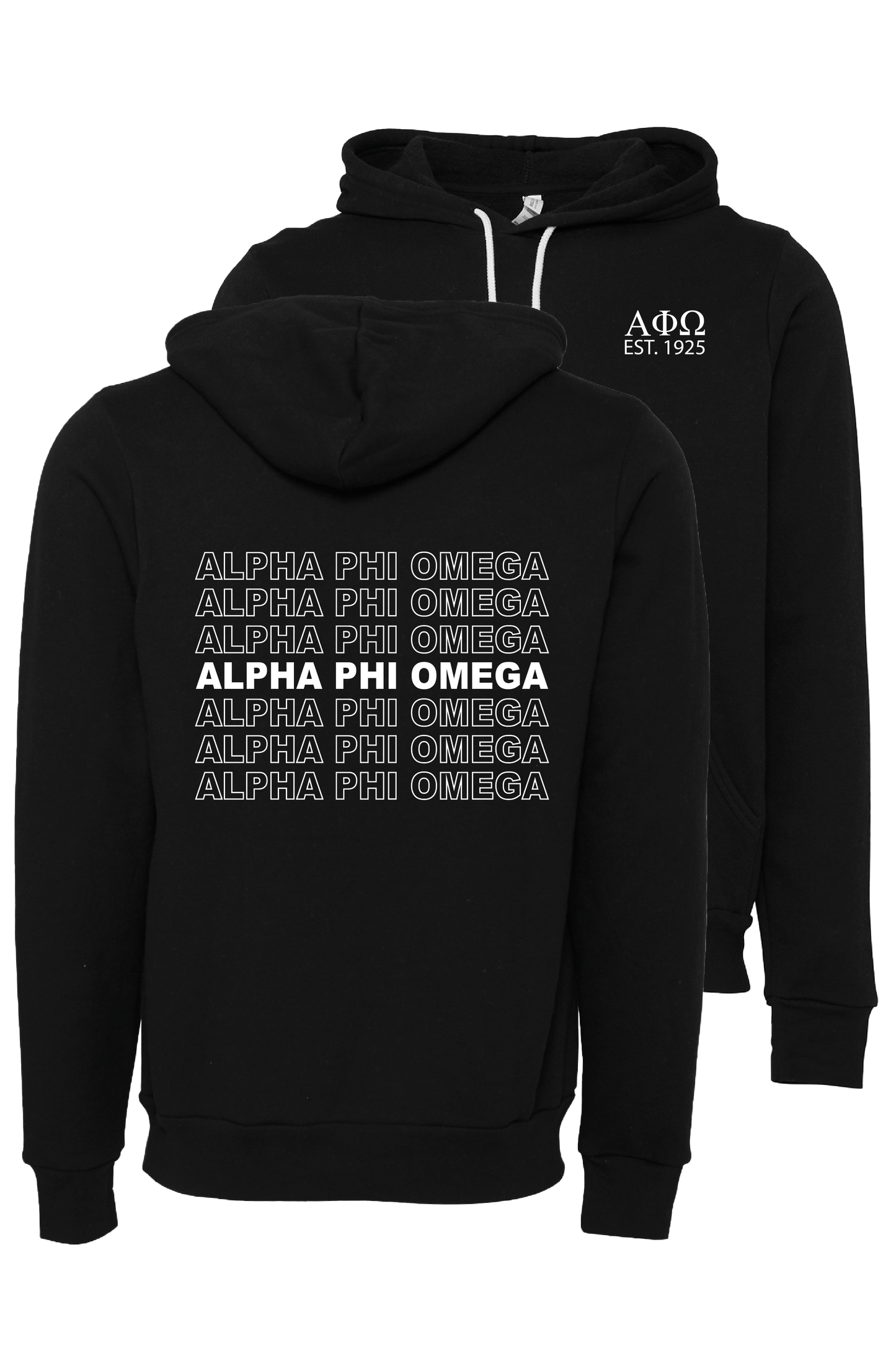 Alpha Phi Omega Repeating Name Hooded Sweatshirts