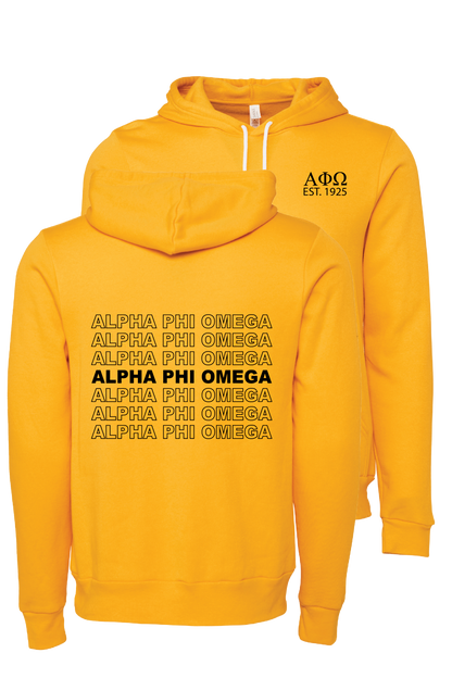 Alpha Phi Omega Repeating Name Hooded Sweatshirts