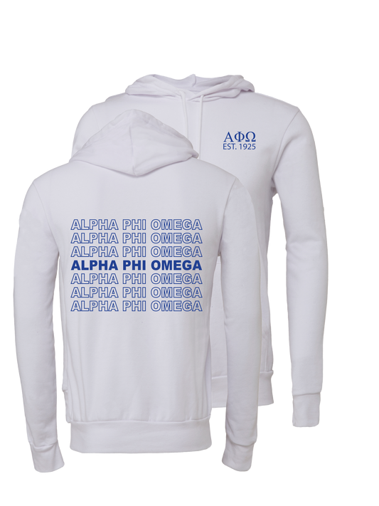 Alpha Phi Omega Repeating Name Hooded Sweatshirts