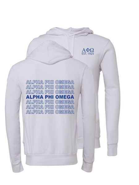 Alpha Phi Omega Repeating Name Hooded Sweatshirts