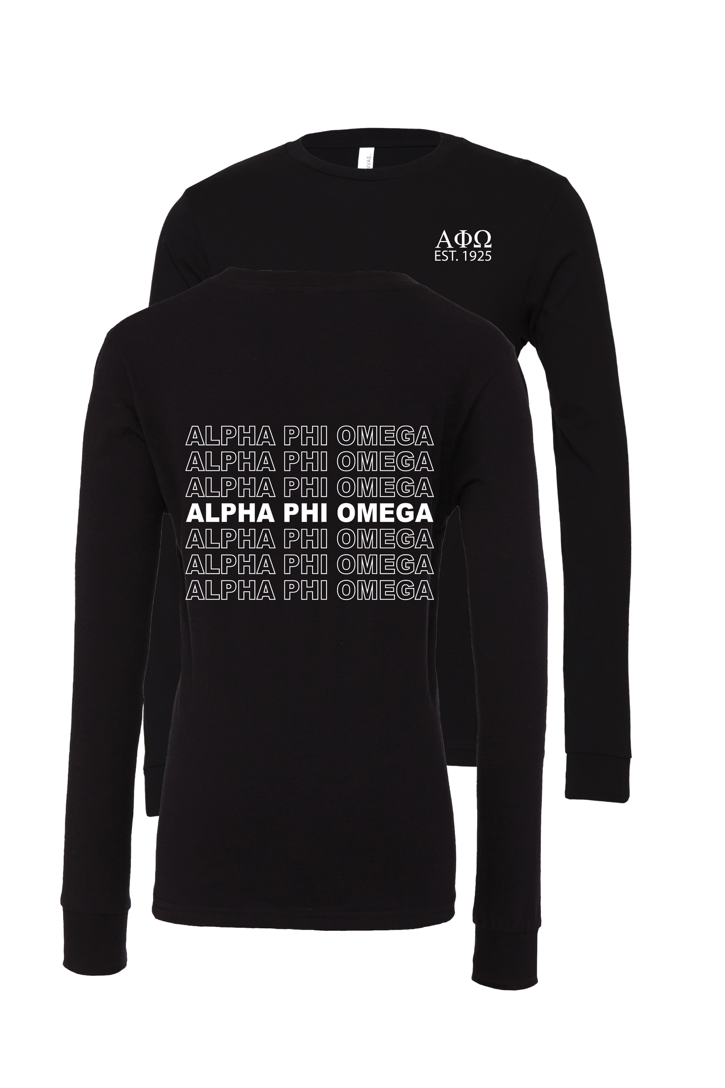 Alpha Phi Omega Repeating Name Long Sleeve T-Shirts