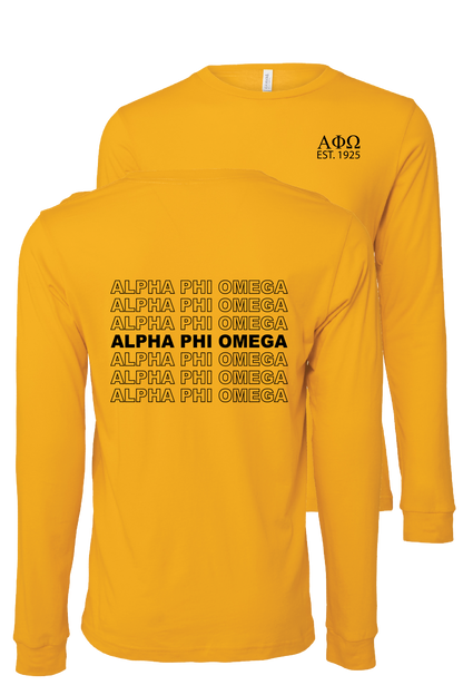 Alpha Phi Omega Repeating Name Long Sleeve T-Shirts