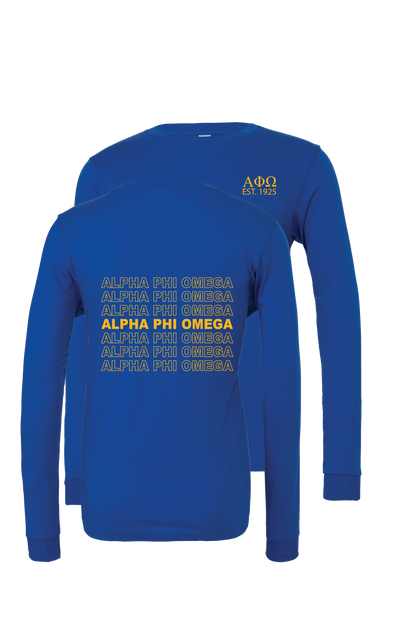 Alpha Phi Omega Repeating Name Long Sleeve T-Shirts