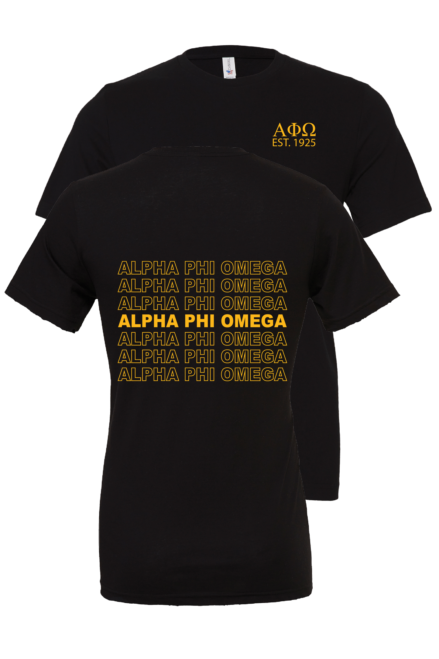 Alpha Phi Omega Repeating Name Short Sleeve T-Shirts