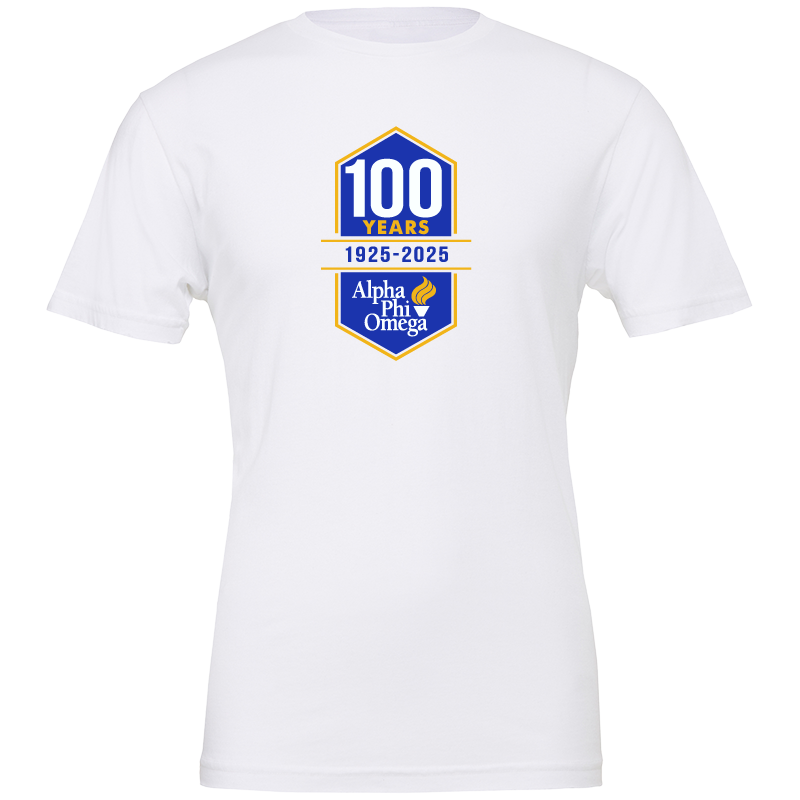 Alpha Phi Omega Centennial 100 Years Short Sleeve T-Shirts X-Small White