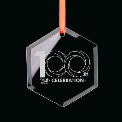 Alpha Phi Omega Centennial Hexagon 100th Celebration Ornament