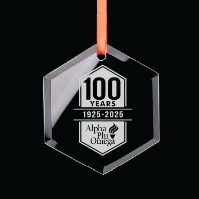 Alpha Phi Omega Centennial Hexagon 100 Years Ornament