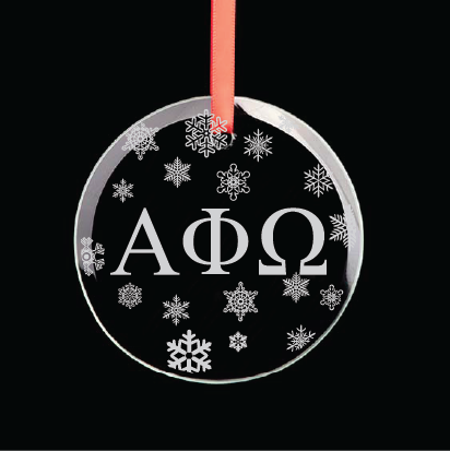 Alpha Phi Omega Round Multi-Snowflake Ornament