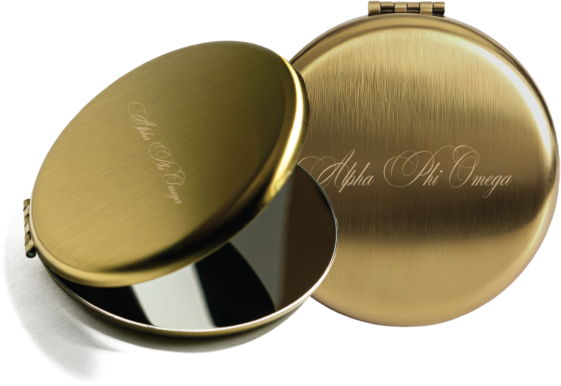 Alpha Phi Omega Script Pocket Mirrors