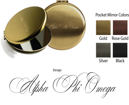 Alpha Phi Omega Script Pocket Mirrors
