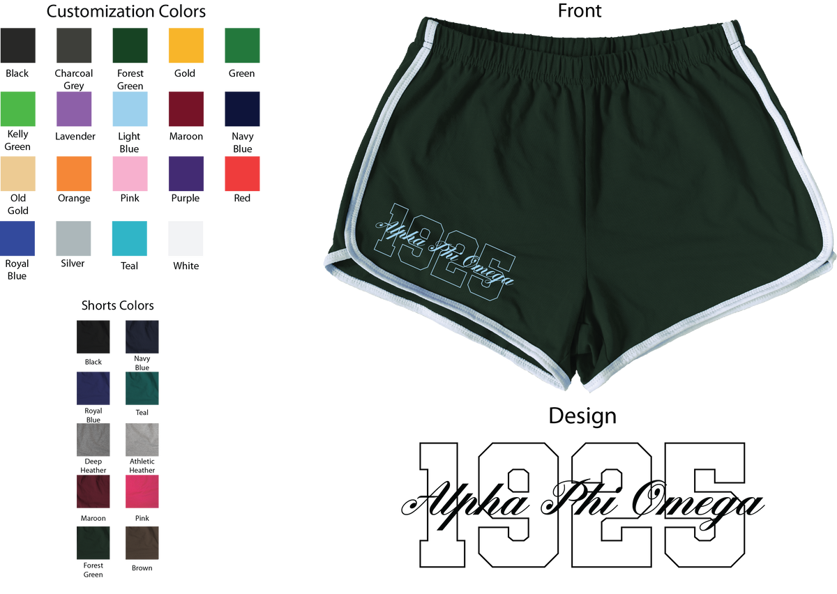 Alpha Phi Omega Year and Name Women's Shorts