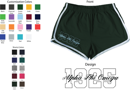 Alpha Phi Omega Year and Name Women's Shorts