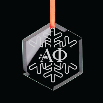 Alpha Phi Hexagon Single-Snowflake Ornament