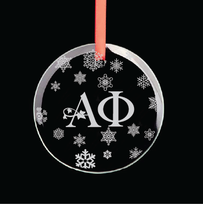 Alpha Phi Round Multi-Snowflake Ornament