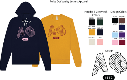 Alpha Phi Varsity Polka Dot Crewneck