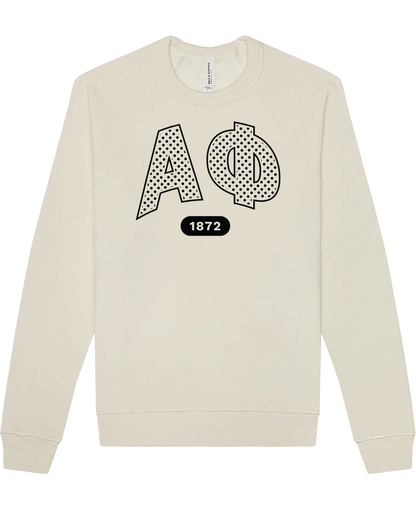 Alpha Phi Varsity Polka Dot Crewneck