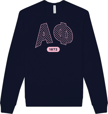 Alpha Phi Varsity Polka Dot Crewneck