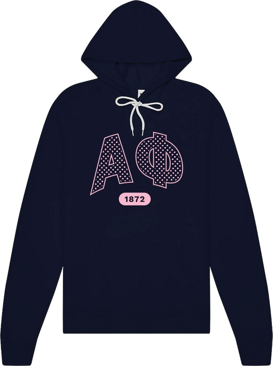Alpha Phi Varsity Polka Dot Hoodie