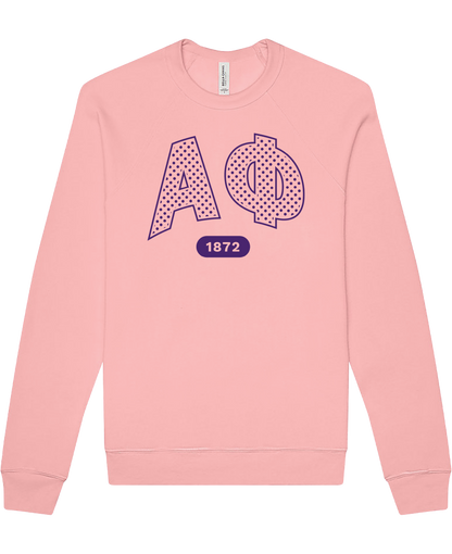 Alpha Phi Varsity Polka Dot Crewneck