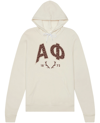 Alpha Phi Fawn Print Varsity Hoodie