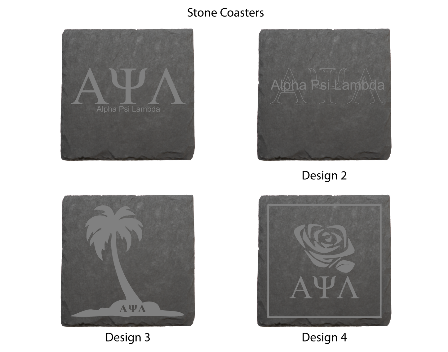 Alpha Psi Lambda Stone Coasters - 4-Pack