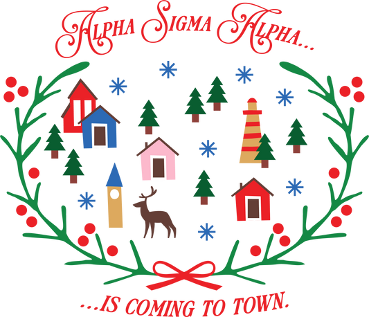 Alpha Sigma Alpha Christmas Village Cropped Hoodie
