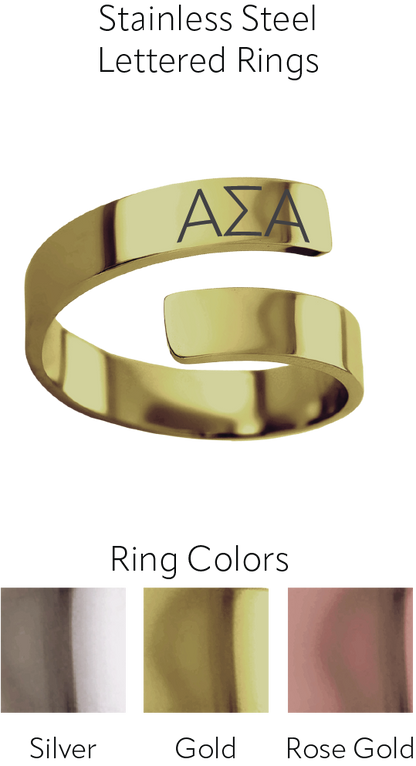 Alpha Sigma Alpha Lettered Rings
