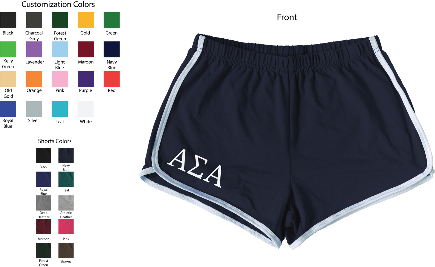 Alpha Sigma Alpha Lettered Women's Shorts