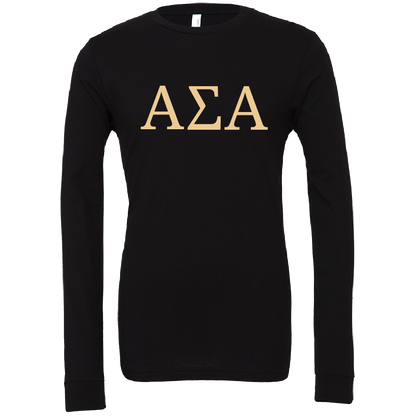 Alpha Sigma Alpha Lettered Long Sleeve T-Shirts