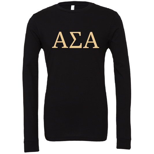 Alpha Sigma Alpha Lettered Long Sleeve T-Shirts