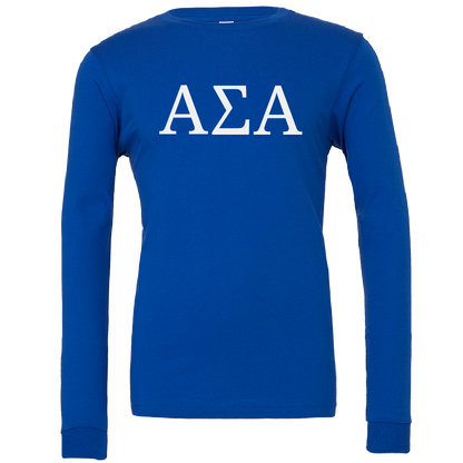 Alpha Sigma Alpha Lettered Long Sleeve T-Shirts