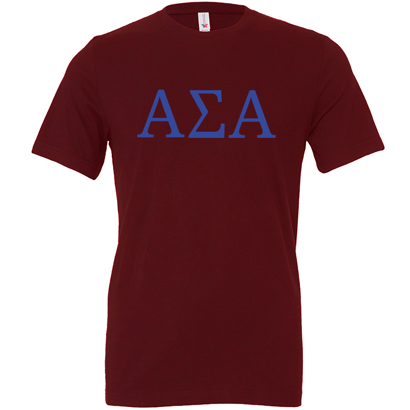 Alpha Sigma Alpha Lettered Short Sleeve T-Shirts