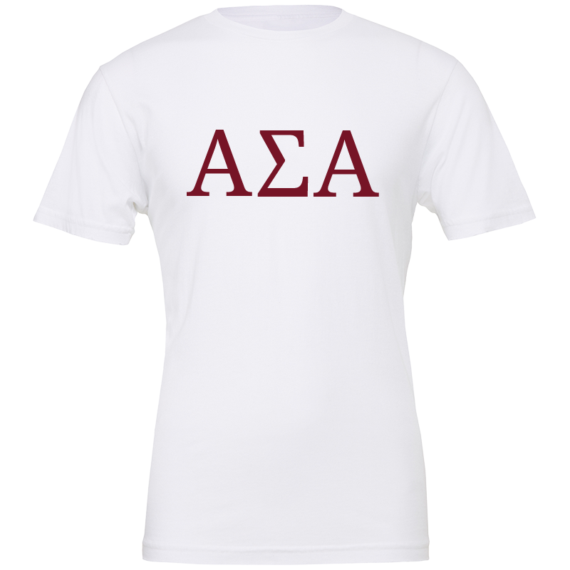 Alpha Sigma Alpha Lettered Short Sleeve T-Shirts