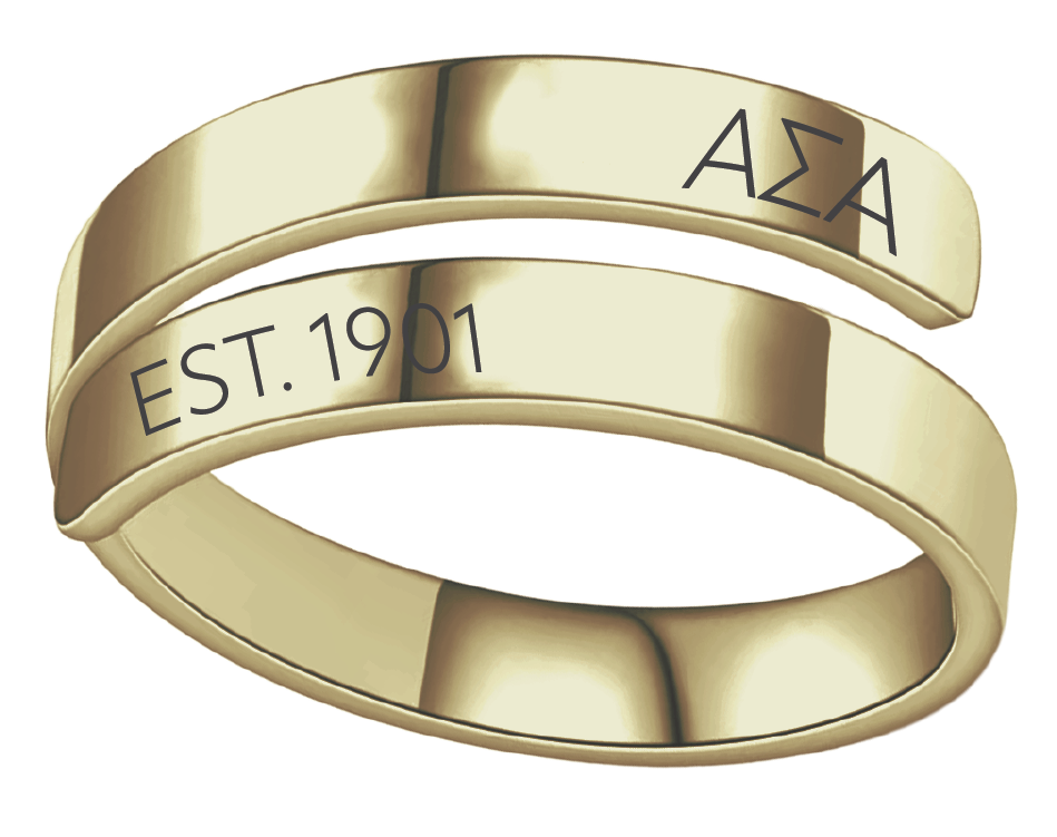 Alpha Sigma Alpha Year and Letters Rings