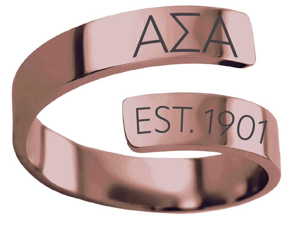 Alpha Sigma Alpha Year and Letters Rings