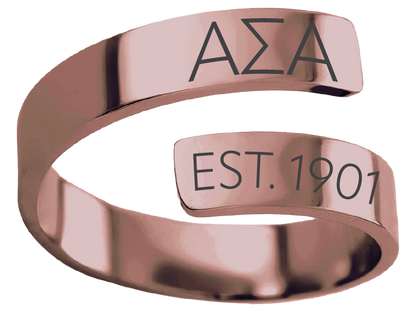 Alpha Sigma Alpha Year and Letters Rings