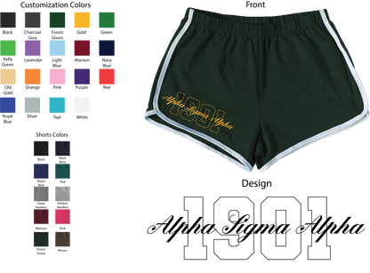 Alpha Sigma Alpha Year and Name Women's Shorts