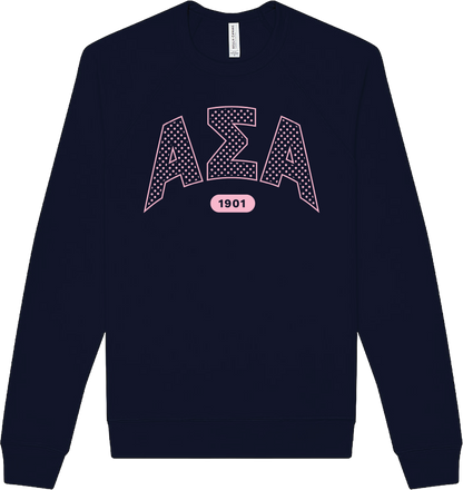 Alpha Sigma Alpha Varsity Polka Dot Crewneck