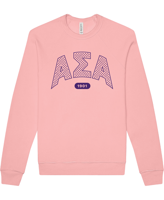 Alpha Sigma Alpha Varsity Polka Dot Crewneck