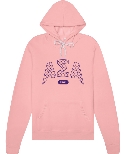 Alpha Sigma Alpha Varsity Polka Dot Hoodie