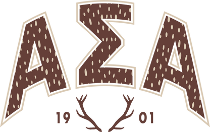 Alpha Sigma Alpha Fawn Print Varsity Hoodie