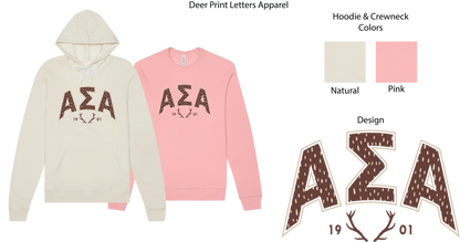 Alpha Sigma Alpha Fawn Print Varsity Hoodie
